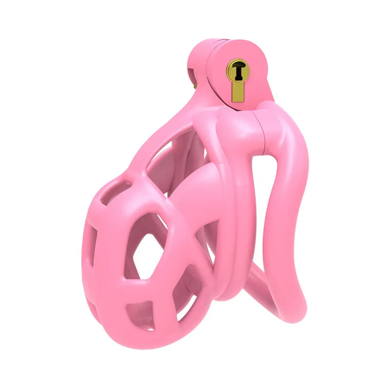 New Color Male Penis Lock Chastity Cage with Lock and 4 Rings Resin Virginity for Men Couple Breathable Cock Ring Penis Restrain