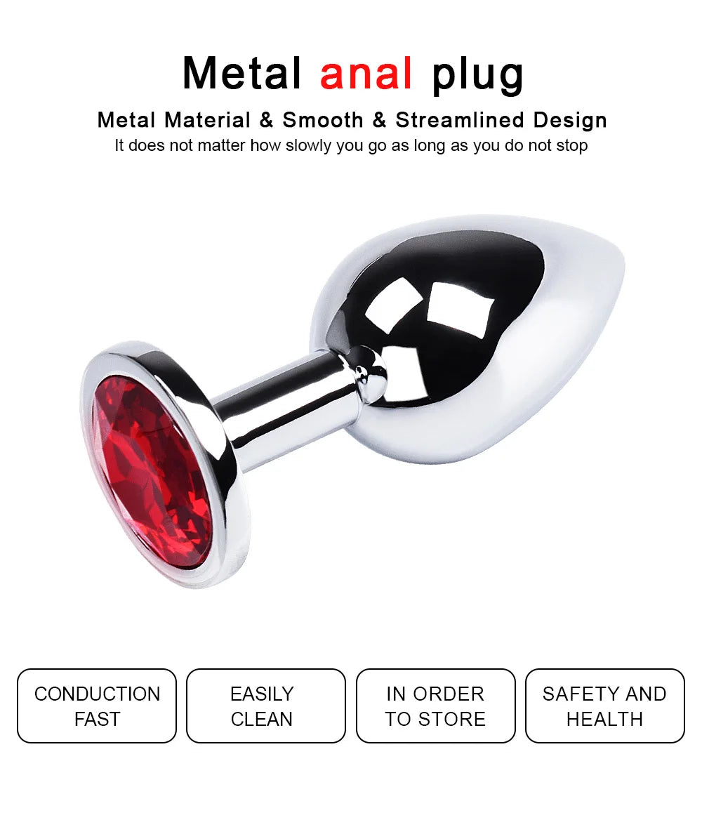Stainless Steel Anal Plug -  Toys for adults Anal toys - Couple Toys