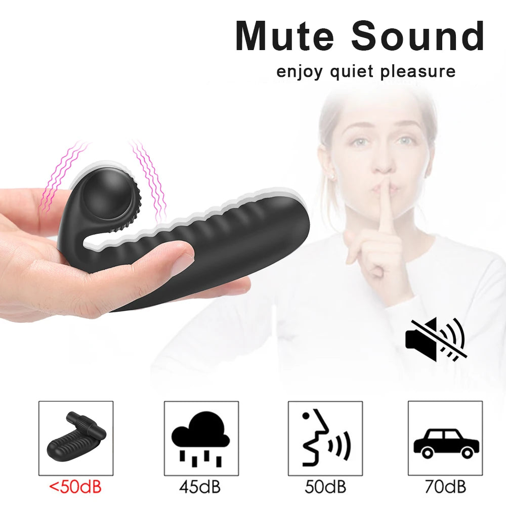 Sex Toys Finger Sleeve Vibrator G Spot Massage Clit Stimulate Female Masturbator For Couple Fun.