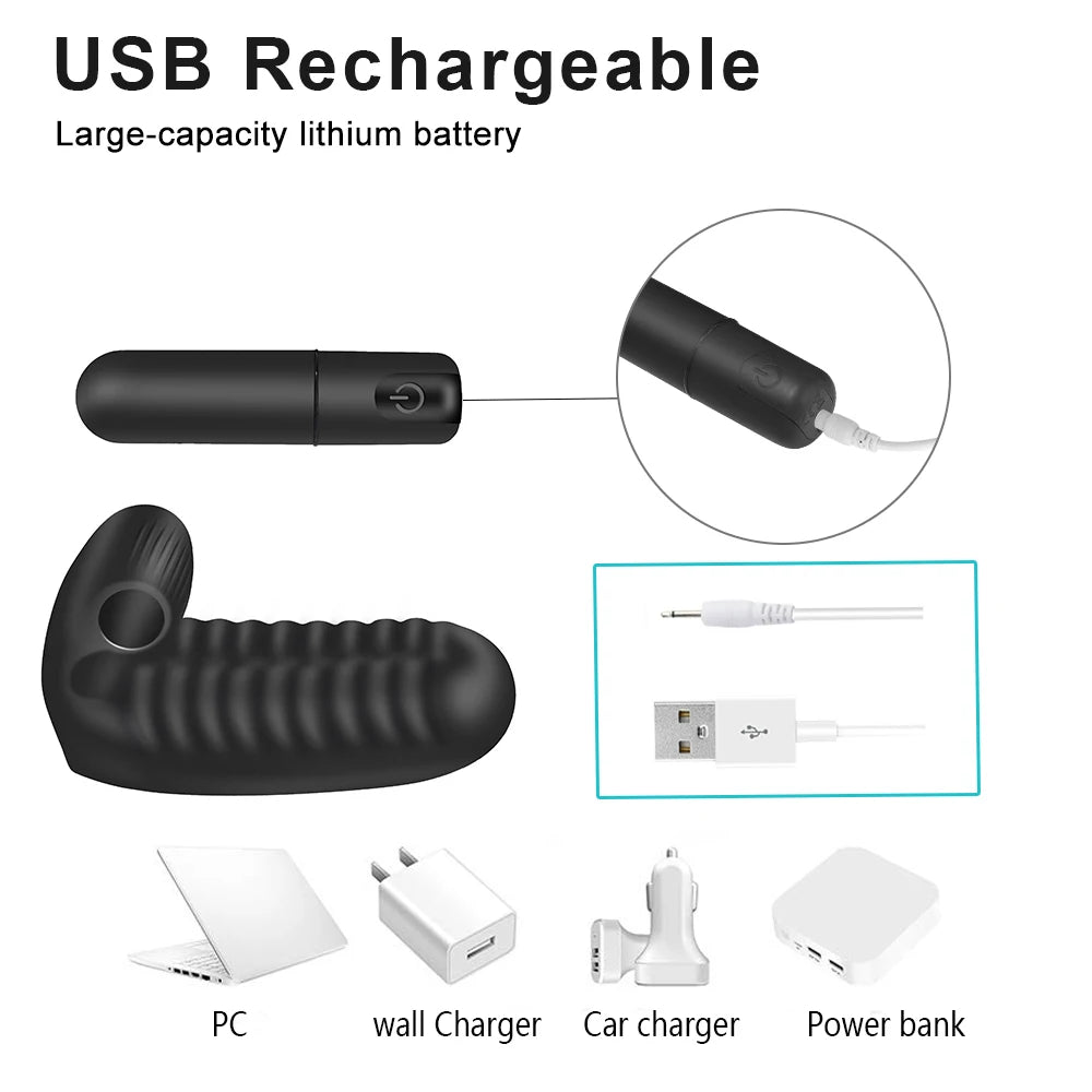 Sex Toys Finger Sleeve Vibrator G Spot Massage Clit Stimulate Female Masturbator For Couple Fun.