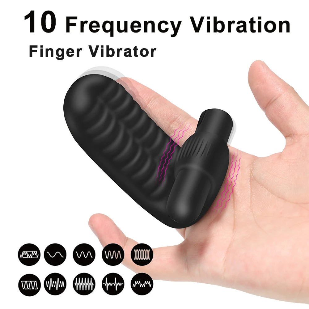 Sex Toys Finger Sleeve Vibrator G Spot Massage Clit Stimulate Female Masturbator For Couple Fun.