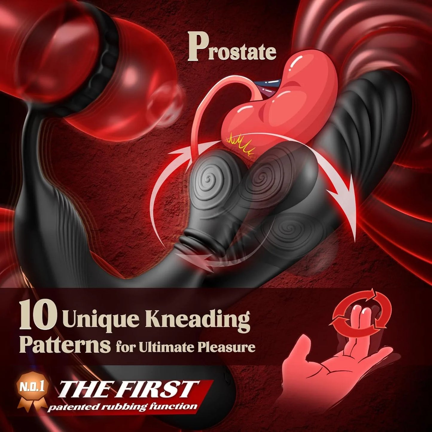 Anal Vibrator Prostate Massager Stimulator with 10 Kneading & 10 Vibrating Modes Sex Toys for Men Male Fun