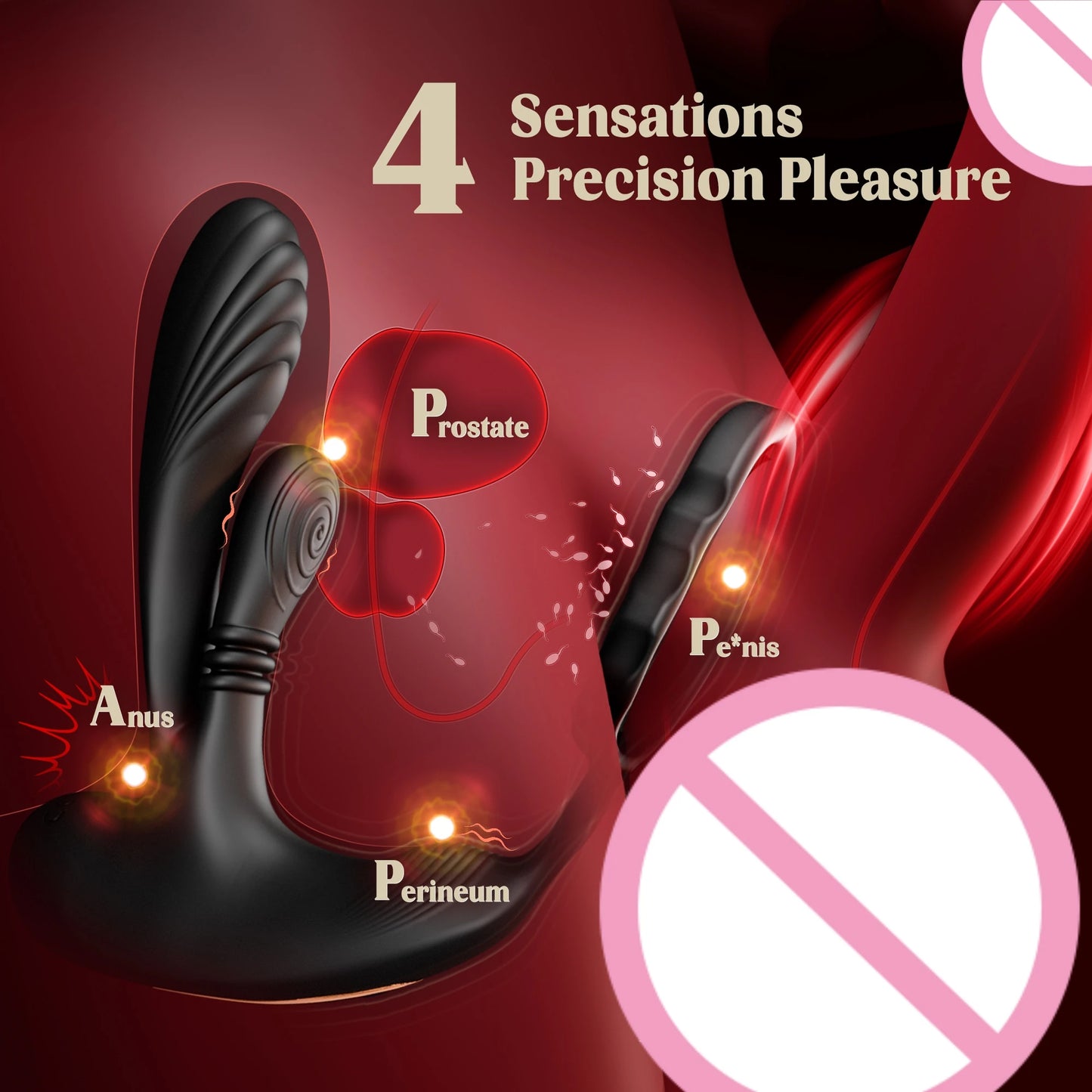 Anal Vibrator Prostate Massager Stimulator with 10 Kneading & 10 Vibrating Modes Sex Toys for Men Male Fun