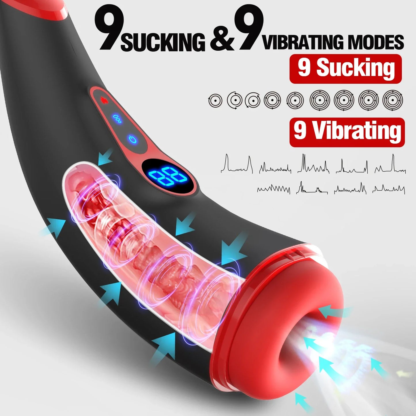 Automatic Vibrating Heating Male Masturbator Man Masturbation Goods DeepThroat Sucking Machine Male Fun Sex Toy.