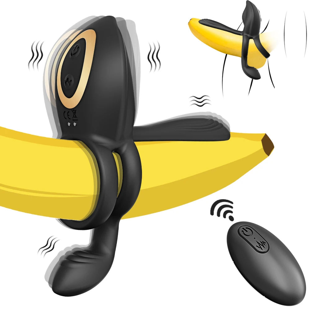 Remote Control Cock Ring Vibrator for Men Delay Ejaculation Male Penis Ring Male Fun Adult Sex Toy for Couples