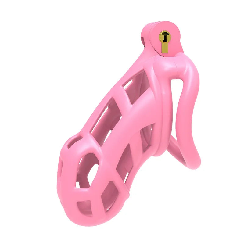 New Color Male Penis Lock Chastity Cage with Lock and 4 Rings Resin Virginity for Men Couple Breathable Cock Ring Penis Restrain