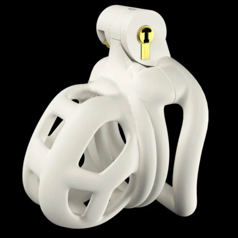 New Color Male Penis Lock Chastity Cage with Lock and 4 Rings Resin Virginity for Men Couple Breathable Cock Ring Penis Restrain