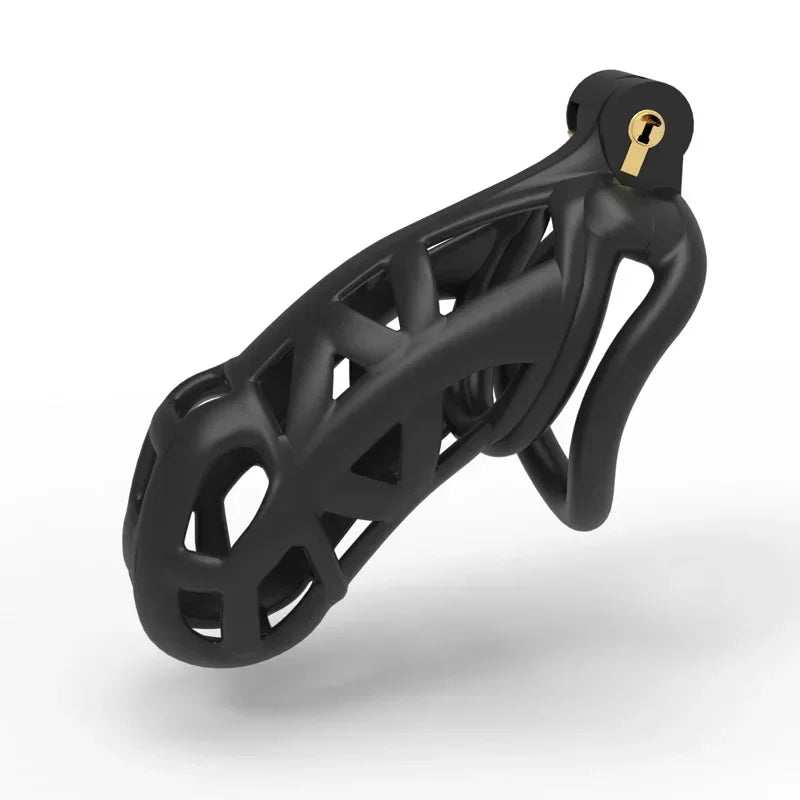 New Color Male Penis Lock Chastity Cage with Lock and 4 Rings Resin Virginity for Men Couple Breathable Cock Ring Penis Restrain