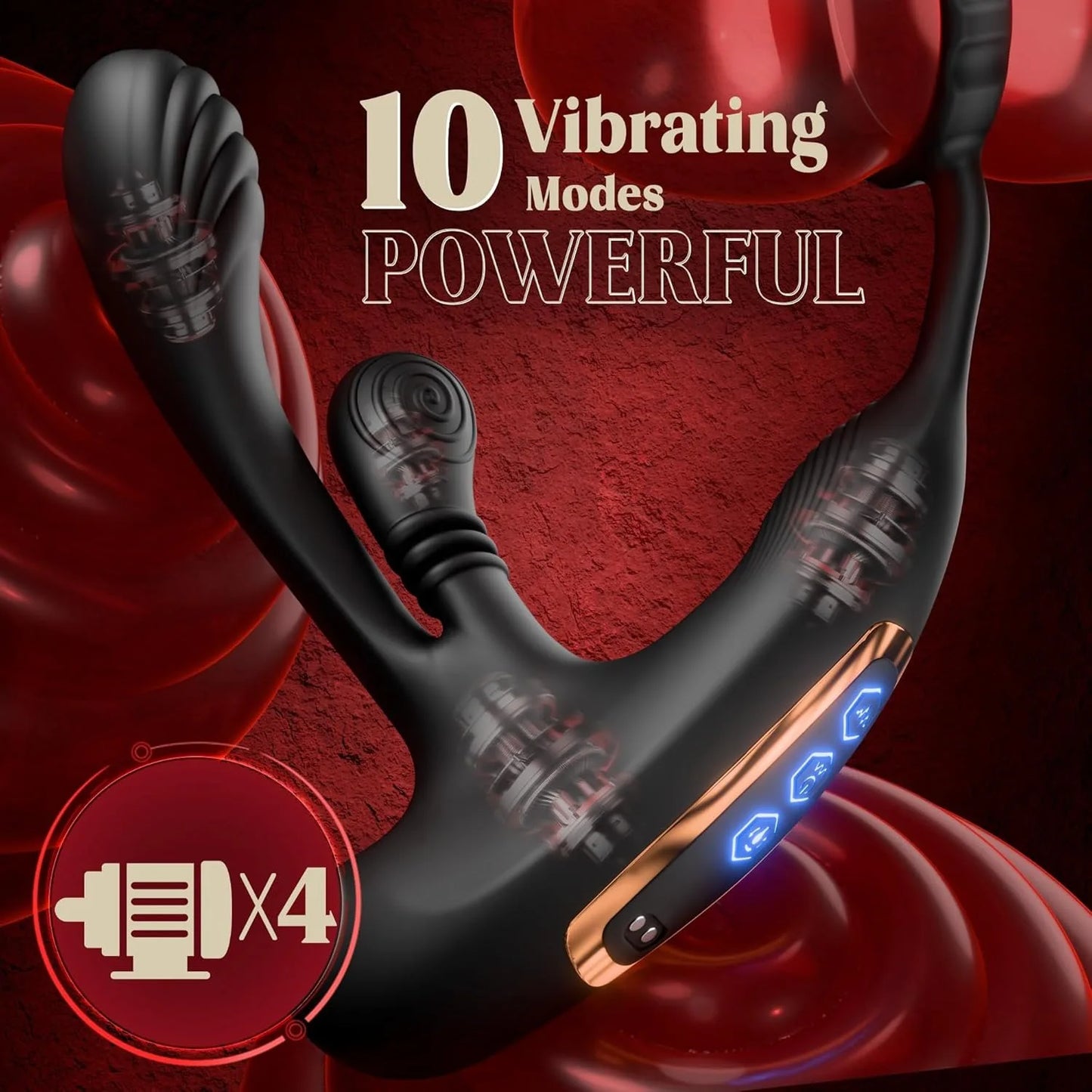Anal Vibrator Prostate Massager Stimulator with 10 Kneading & 10 Vibrating Modes Sex Toys for Men Male Fun
