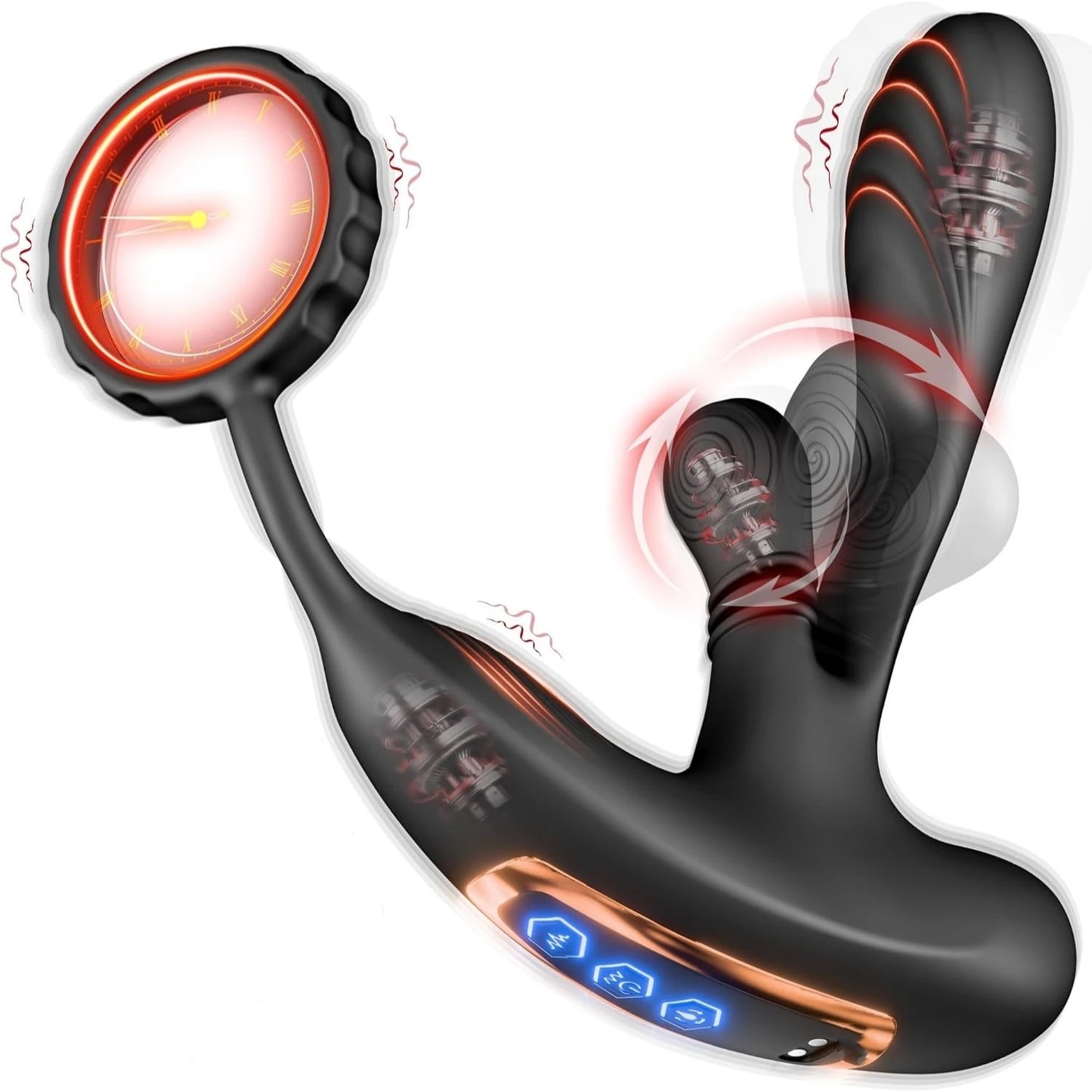 Anal Vibrator Prostate Massager Stimulator with 10 Kneading & 10 Vibrating Modes Sex Toys for Men Male Fun