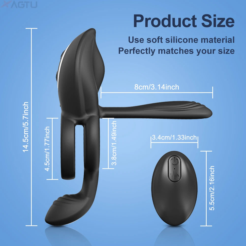 Remote Control Cock Ring Vibrator for Men Delay Ejaculation Male Penis Ring Male Fun Adult Sex Toy for Couples