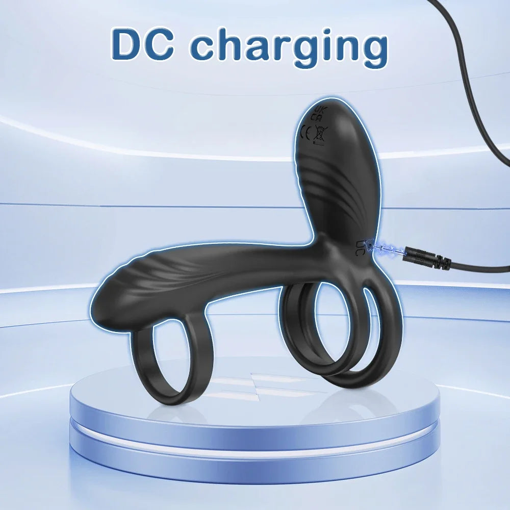 Vibrating Cock Ring with 360° Twisting G-Spot Stimulator Remote Control Penis Ring Male Fun Toy Vibrator for Men