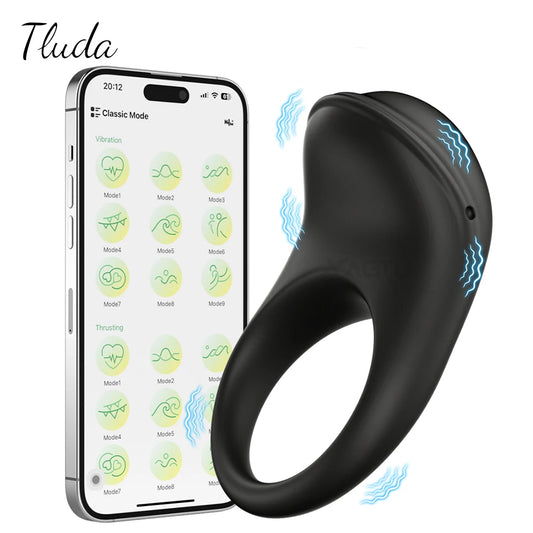 APP Control Vibrating Penis Ring Cock Ring for Men Ejaculation Delay Male Fun Adult Sex Toy for Men