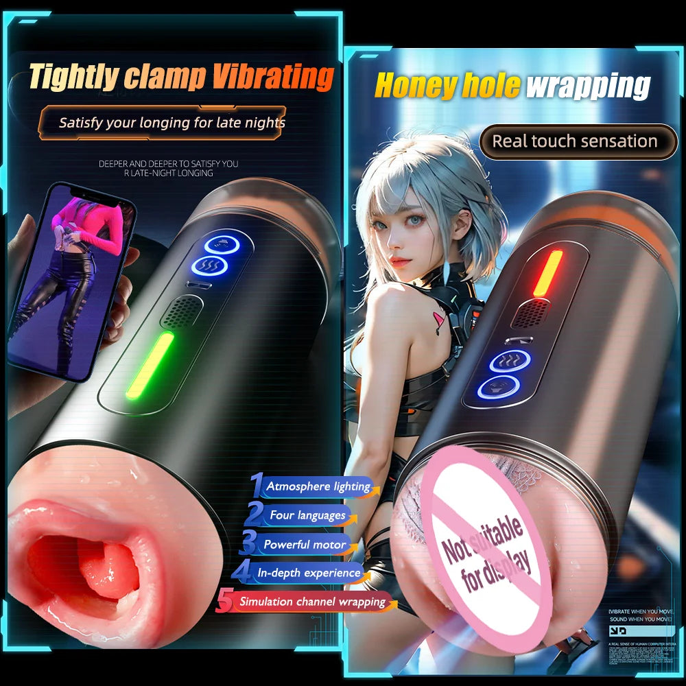 Automatic Male Masturbator [Free headphones] Blowjob Vaginal Penetration Sexy Voice Oral Sex Moaning Vibrator Male Fun Sex Toy For Men