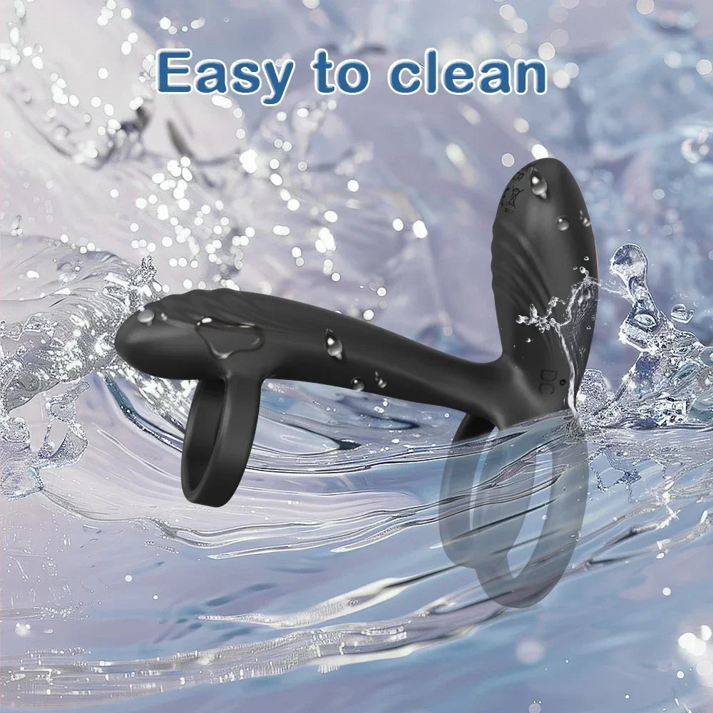 Vibrating Cock Ring with 360° Twisting G-Spot Stimulator Remote Control Penis Ring Male Fun Toy Vibrator for Men