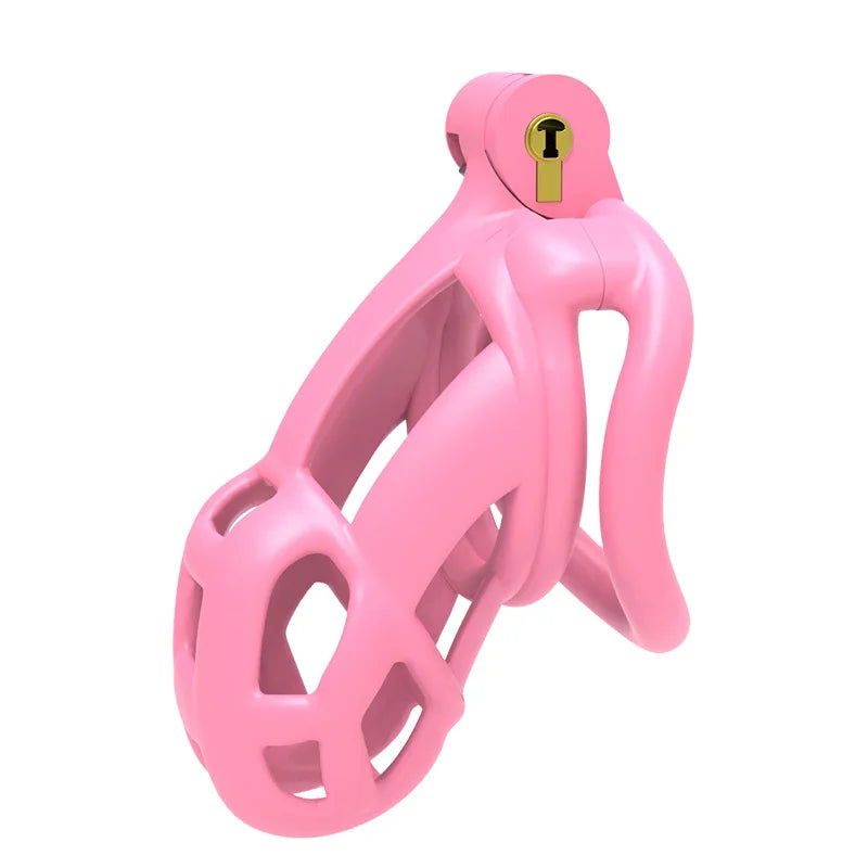New Color Male Penis Lock Chastity Cage with Lock and 4 Rings Resin Virginity for Men Couple Breathable Cock Ring Penis Restrain