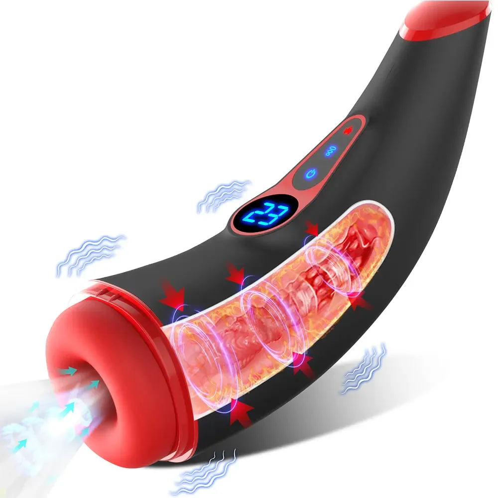 Automatic Vibrating Heating Male Masturbator Man Masturbation Goods DeepThroat Sucking Machine Male Fun Sex Toy.