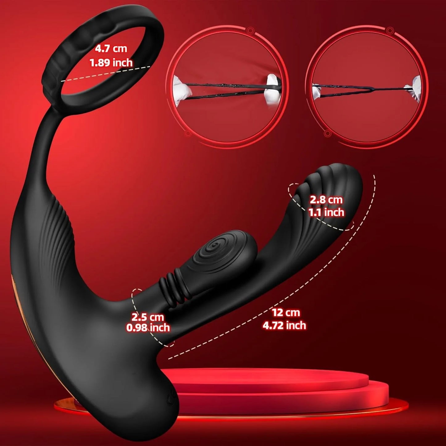 Anal Vibrator Prostate Massager Stimulator with 10 Kneading & 10 Vibrating Modes Sex Toys for Men Male Fun