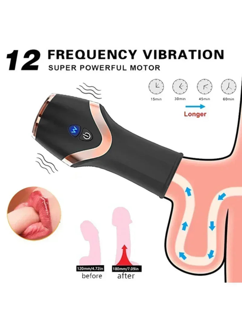 Automatic Masturbation Toy Endurance for Male Fun Blowjob Machine For Men Male Sex Masturbator 12 Mode Vacuum Suction